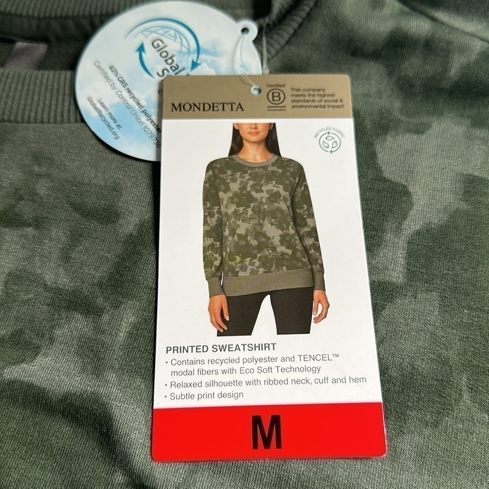 Mondetta Women's Printed Crewneck Active Sweatshirt NWT Size Medium - Picture 4 of 5
